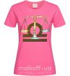 Жіноча футболка Весы знак зодиака Яскраво-рожевий фото