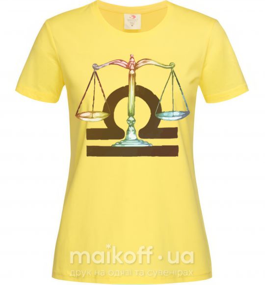 Женская футболка Весы знак зодиака Лимонный фото