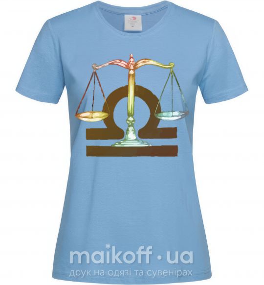 Женская футболка Весы знак зодиака Голубой фото