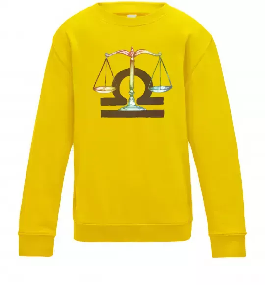 Дитячий світшот Терези знак зодіаку Сонячно жовтий фото