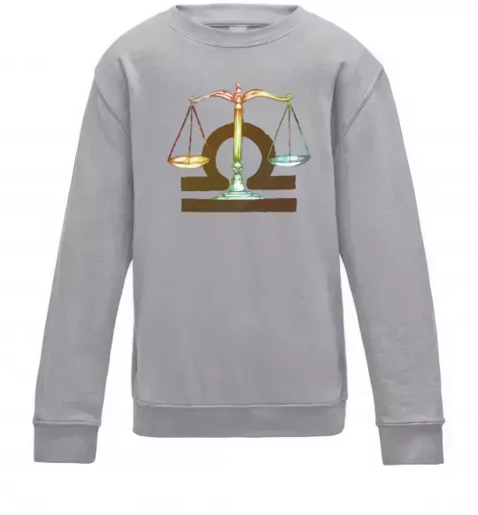 Дитячий світшот Терези знак зодіаку Сірий меланж фото