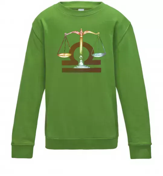 Дитячий світшот Терези знак зодіаку Лаймовий фото