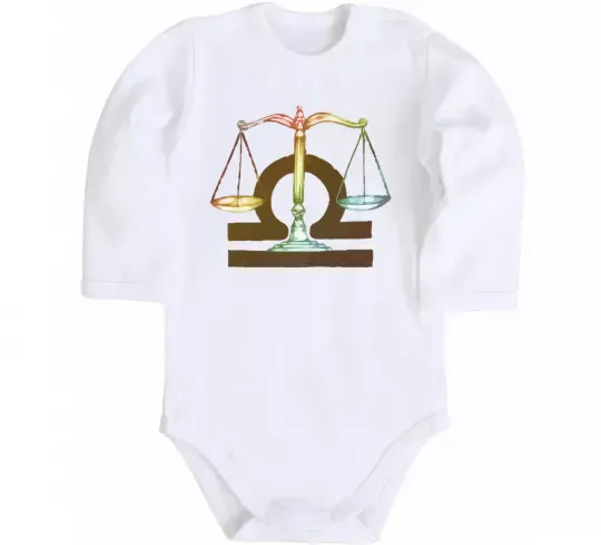 Детский боди Терези знак зодіаку Белый фото