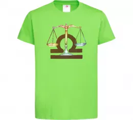 Дитяча футболка Терези знак зодіаку Лаймовий фото