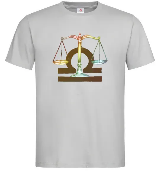 Чоловіча футболка Терези знак зодіаку Сірий фото