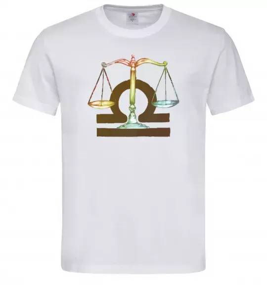 Чоловіча футболка Терези знак зодіаку Білий фото