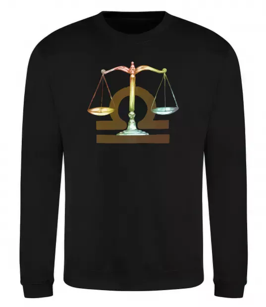 Світшот Терези знак зодіаку Чорний фото