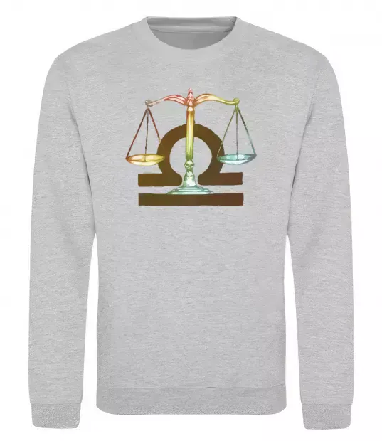 Світшот Терези знак зодіаку Сірий меланж фото