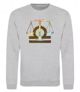 Світшот Терези знак зодіаку Сірий меланж фото