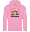 Чоловіча толстовка (худі) Терези знак зодіаку Рожевий фото