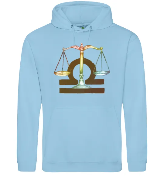 Чоловіча толстовка (худі) Терези знак зодіаку Блакитний фото