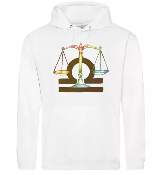 Женская толстовка (худи) Терези знак зодіаку Белый фото