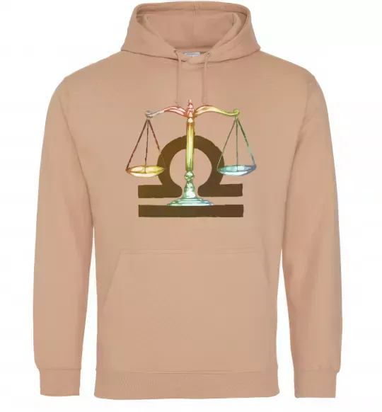 Женская толстовка (худи) Терези знак зодіаку Песочный фото