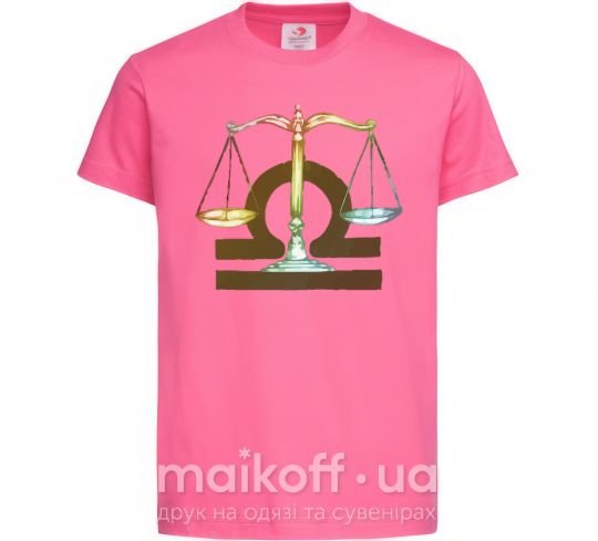 Дитяча футболка Весы знак зодиака Яскраво-рожевий фото