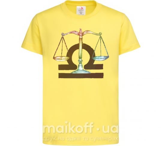 Детская футболка Весы знак зодиака Лимонный фото