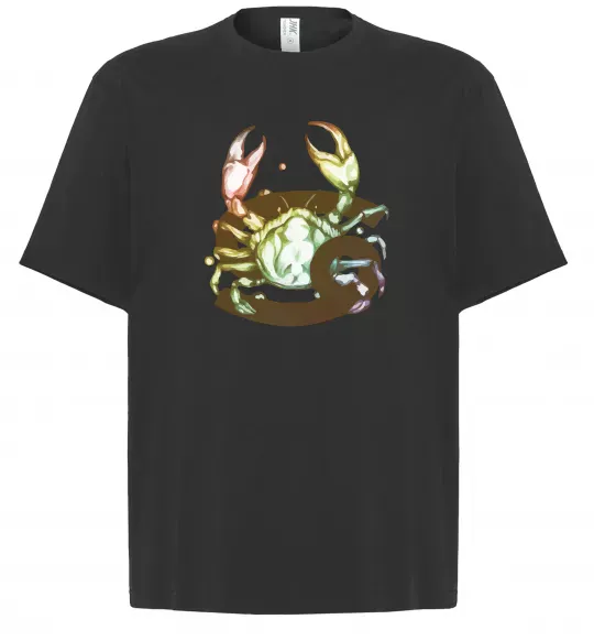 Футболка Оверсайз Рак знак зодіаку Черный фото