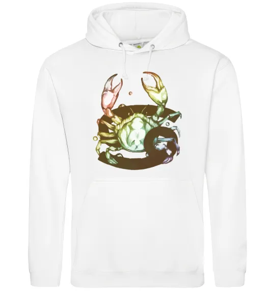 Мужская толстовка (худи) Рак знак зодіаку Белый фото