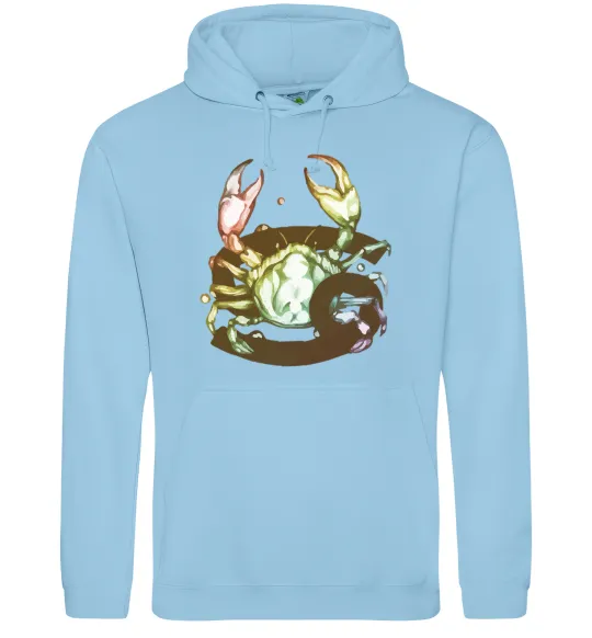 Жіноча толстовка (худі) Рак знак зодіаку Блакитний фото