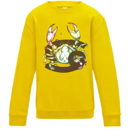 Дитячий світшот Рак знак зодіаку Сонячно жовтий фото