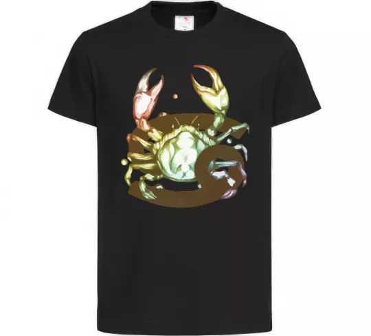 Дитяча футболка Рак знак зодіаку Чорний фото