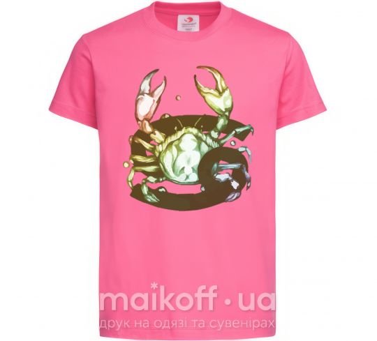 Детская футболка Рак знак зодиака Ярко-розовый фото