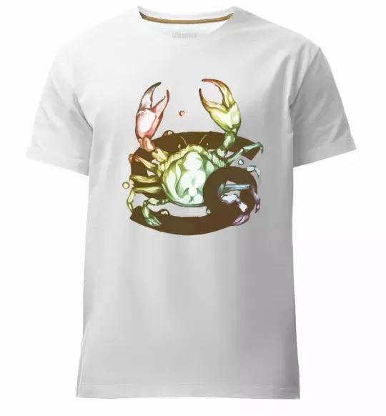 Мужская премиум футболка Рак знак зодіаку Белый фото