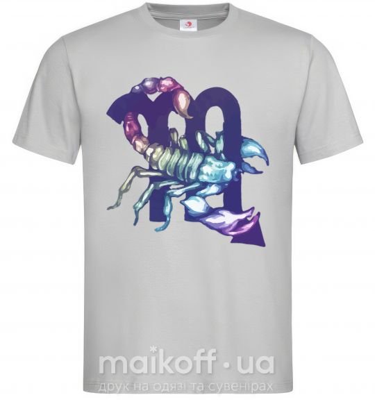 Чоловіча футболка Скорпион знак зодиака Сірий фото
