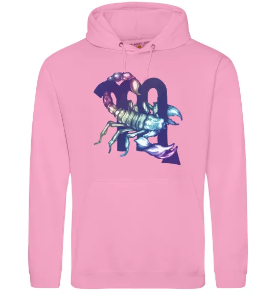 Мужская толстовка (худи) Скорпіон знак зодіаку Розовый фото