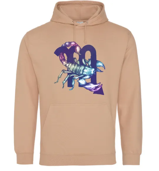 Мужская толстовка (худи) Скорпіон знак зодіаку Песочный фото
