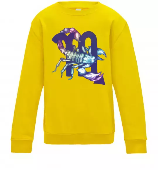 Детский Свитшот Скорпіон знак зодіаку Солнечно желтый фото