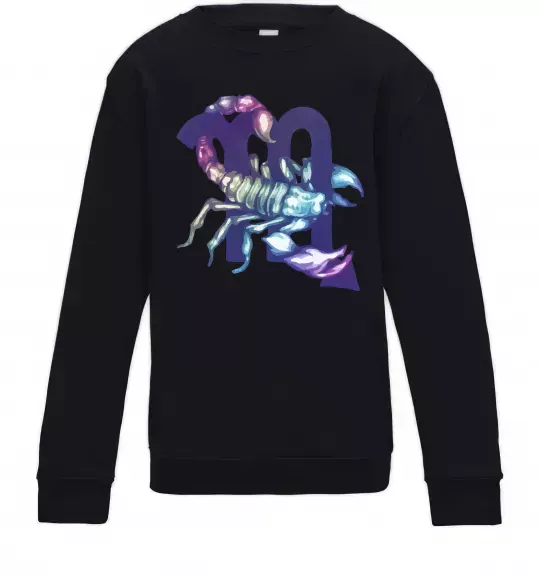 Детский Свитшот Скорпіон знак зодіаку Черный фото