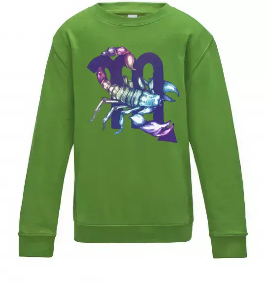 Детский Свитшот Скорпіон знак зодіаку Лаймовый фото