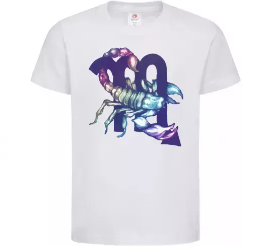 Дитяча футболка Скорпіон знак зодіаку Білий фото