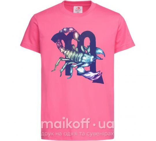 Детская футболка Скорпион знак зодиака Ярко-розовый фото