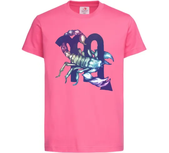 Дитяча футболка Скорпіон знак зодіаку Яскраво-рожевий фото