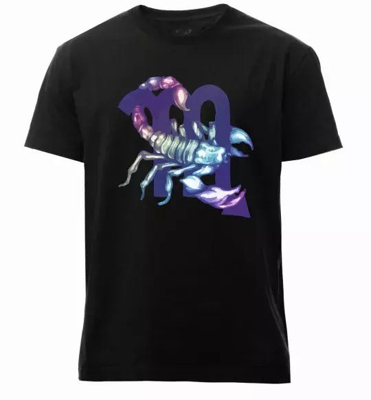 Мужская премиум футболка Скорпіон знак зодіаку Черный фото