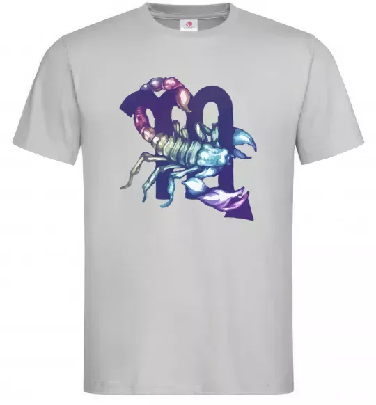 Мужская футболка Скорпіон знак зодіаку Серый фото