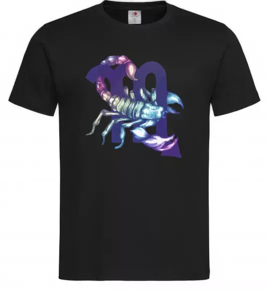 Мужская футболка Скорпіон знак зодіаку Черный фото