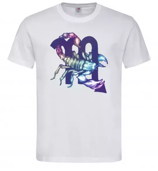 Мужская футболка Скорпіон знак зодіаку Белый фото