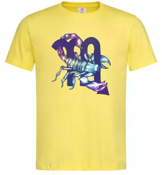 Мужская футболка Скорпіон знак зодіаку Лимонный фото