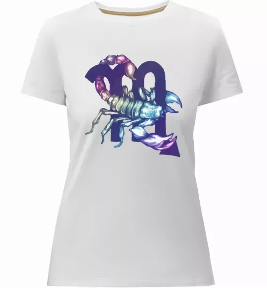 Женская премиум футболка Скорпіон знак зодіаку Белый фото