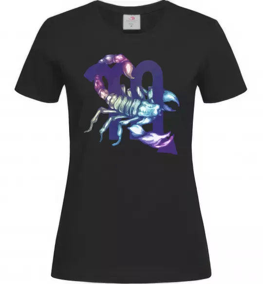 Жіноча футболка Скорпіон знак зодіаку Чорний фото