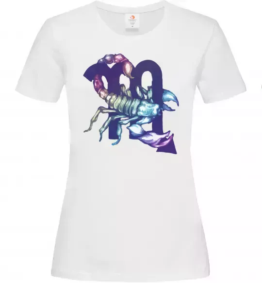 Жіноча футболка Скорпіон знак зодіаку Білий фото