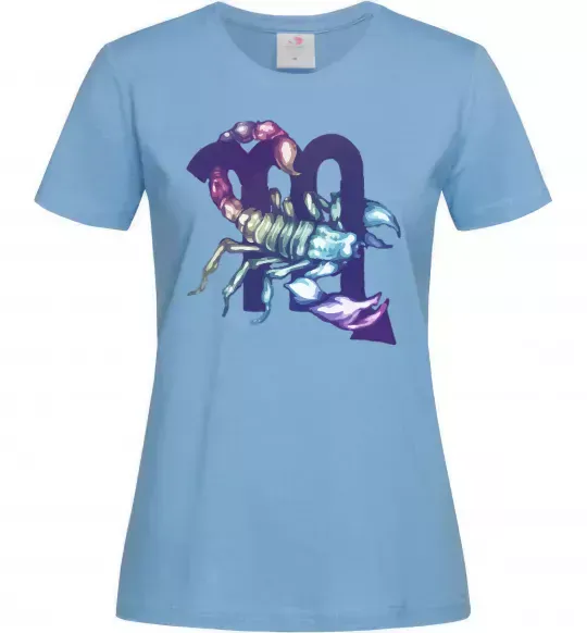 Жіноча футболка Скорпіон знак зодіаку Блакитний фото