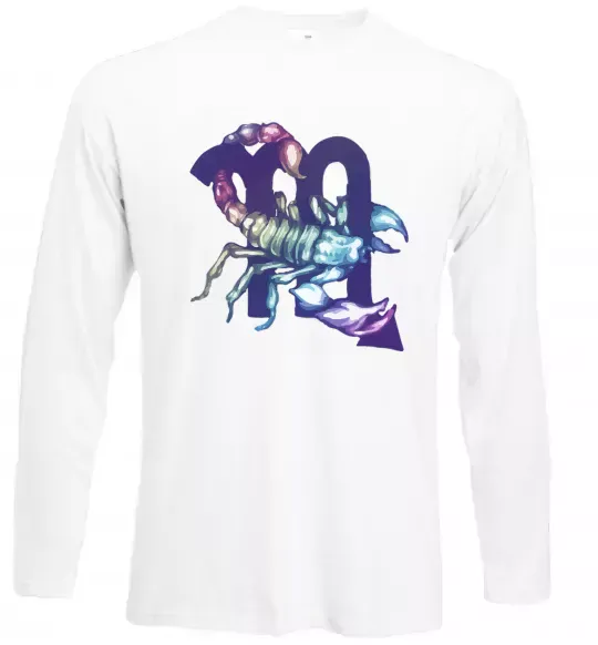 Лонгслив Скорпіон знак зодіаку Белый фото