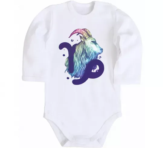 Дитячий бодік Козеріг знак зодіаку Білий фото