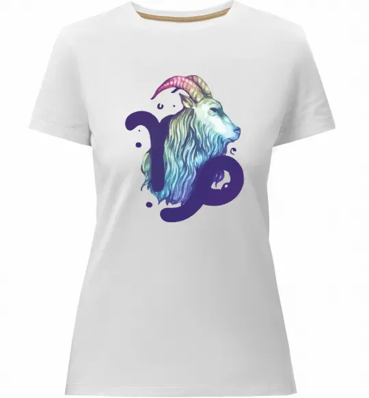 Женская премиум футболка Козеріг знак зодіаку Белый фото