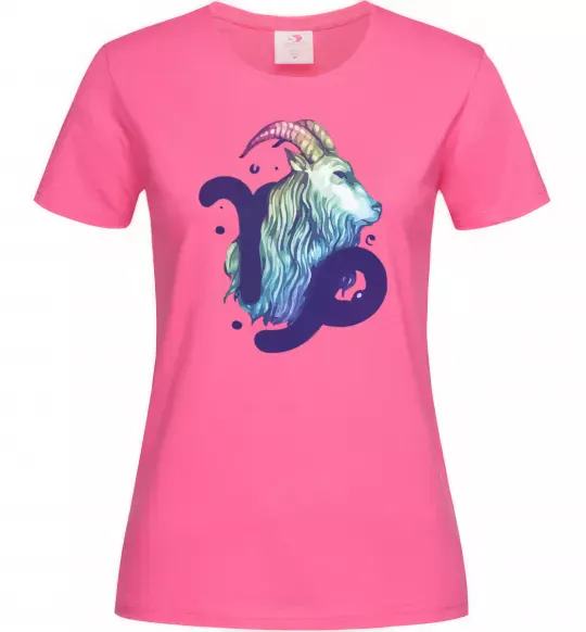 Жіноча футболка Козеріг знак зодіаку Яскраво-рожевий фото