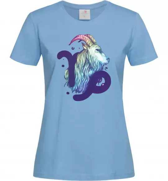 Жіноча футболка Козеріг знак зодіаку Блакитний фото