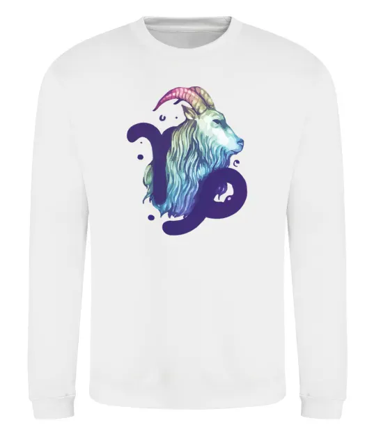 Світшот Козеріг знак зодіаку Білий фото